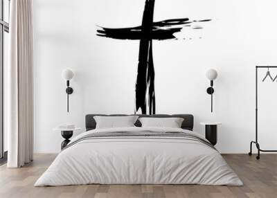 Hand drawn christian cross  Wall mural