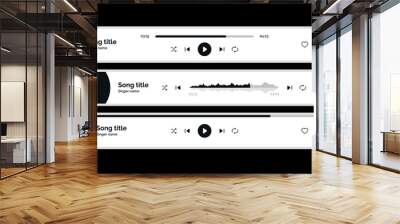 Music media player collection template icon multimedia song application interface illustration vector Wall mural