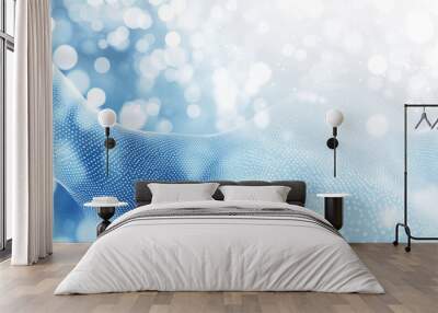 A background with a blurry, white and blue design that looks like dots. It has a modern, techy feel. Wall mural