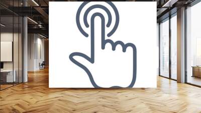 Finger touch linear icon. Thin line customizable illustration. Contour symbol. Vector isolated outline drawing.Hand cursor icon. cursor icon vector. hand cursor icon clik Wall mural