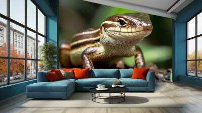 The Borneo skink, also known as the striped tree skink, is a type of lizard that is only found on the island of Borneo. Wall mural