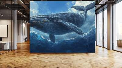 Whales are big water animals known for their size, smartness, and interesting actions.--ar 16:9 --v 6.1 Job ID: aa457c5c-14e7-456e-b045-86fe9d43daf2 Wall mural