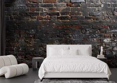 A dark textured brick wall with an industrial look. The wall is perfect for a rugged and urban backdrop Wall mural