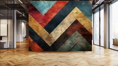 Abstract geometric background with chevron pattern. Wall mural