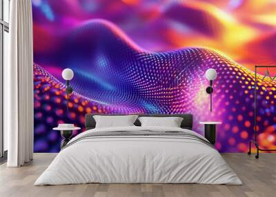 Abstract glowing purple, blue, and orange pattern. Wall mural