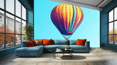 Colorful hot air balloon flying high in the sky. Wall mural