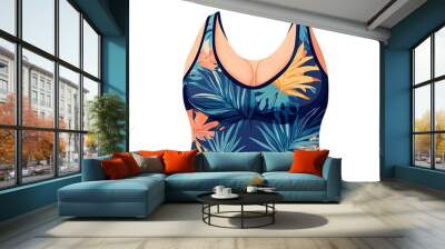 Tropical print crop top with straps. Wall mural