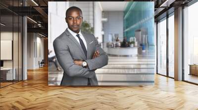 Confident stylish handsome professional banker at financial work space workplace  Wall mural