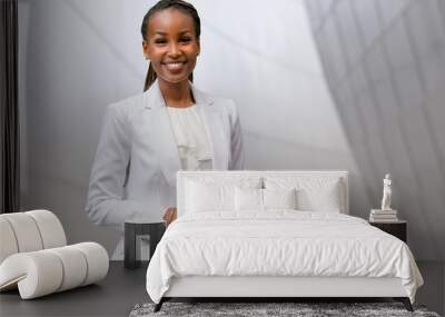 Headshot of an african american businesswoman, CEO, finance, law, attorney, legal, representative Wall mural