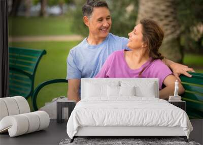 Mature couple looking at each other Wall mural