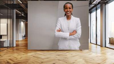 Portrait of a confident and successful african american business woman, financial investor, representative, executive, sales, corporate entrepreneur  Wall mural