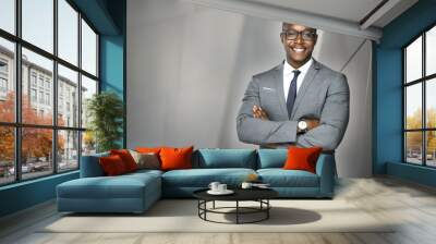 Portrait of a lovable charming business executive worker financial stock investor Wall mural