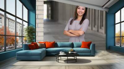 Portrait of an asian american female law attorney, business representative, legal representative,  lawyer Wall mural