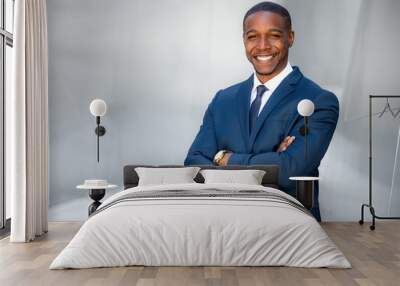 portrait of male african american professional, possibly business executive corporate ceo, finance,  Wall mural