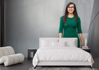 walking lifestyle of a cute asian woman professional possibly accountant architect businesswoman law Wall mural