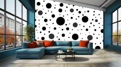 Abstract background with black and white circles. Seamless pattern Wall mural