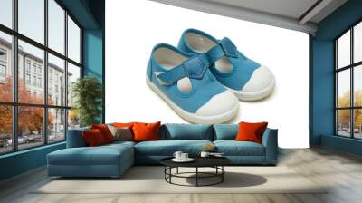 Baby shoes isolated on the white background Wall mural