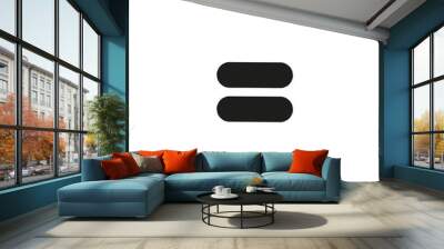 Black Icon of Equal On white Background. Eps10 Wall mural