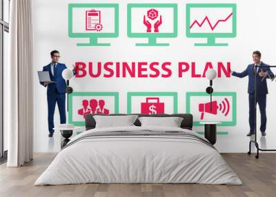 Business plan concept with businessman Wall mural