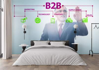 Business to business concept with business people Wall mural