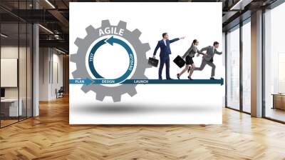 Businessman in agile methods concept Wall mural