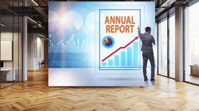 Businessman in annual report concept Wall mural