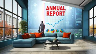 Businessman in annual report concept Wall mural