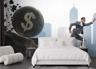 Businessman in economic crisis business concept Wall mural