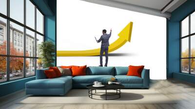 Businessman in economic growth concept Wall mural