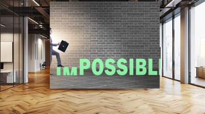 Businessman in impossible business concept Wall mural