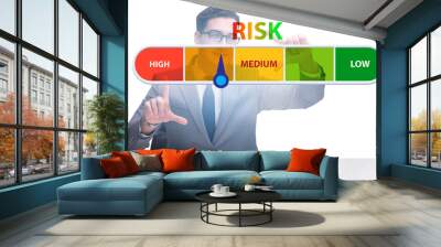 Businessman in risk metering and management concept Wall mural