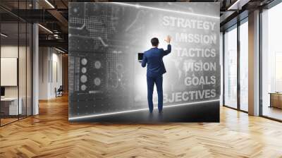 Businessman in strategic planning concept Wall mural