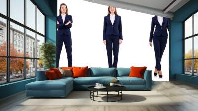 Businesswoman in suit isolated on white Wall mural