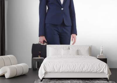 Businesswoman isolated on the white Wall mural