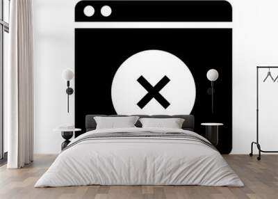 Close browser window sign. Cancel icon. Line design. Wall mural