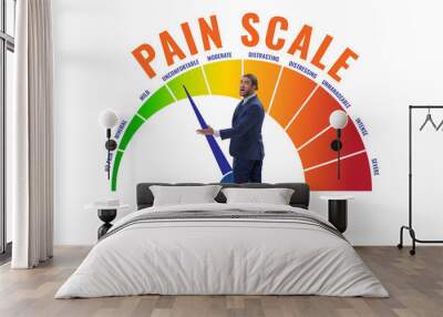 Concept of pain scale from moderate to strong Wall mural