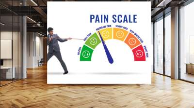 Concept of pain scale from moderate to strong Wall mural