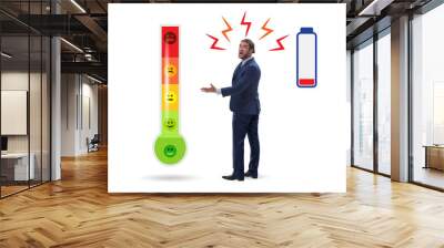 Concept of stress meter with businessman Wall mural