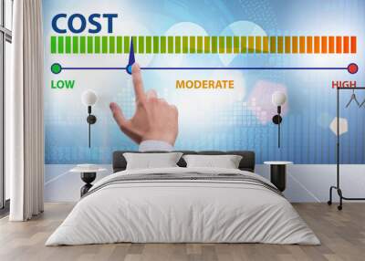 Cost management concept with businessman Wall mural