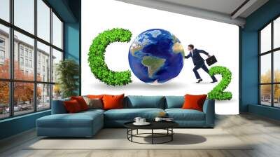 Ecological concept of greenhouse gas emissions Wall mural