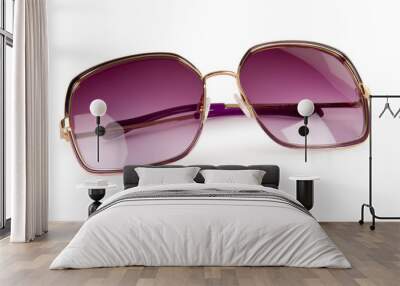 Elegant sunglasses isolated on white Wall mural