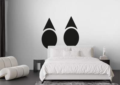 Eyes icon. Vector two eyes icon on white background Wall mural