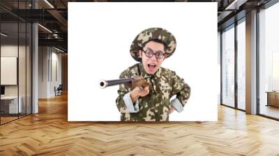 Funny soldier isolated on the white Wall mural