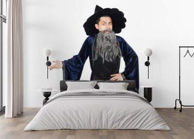 Funny wise wizard isolated on the white Wall mural