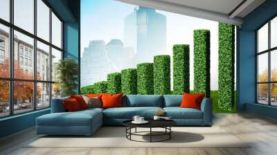 Green ecological growth concept - 3d rendering Wall mural