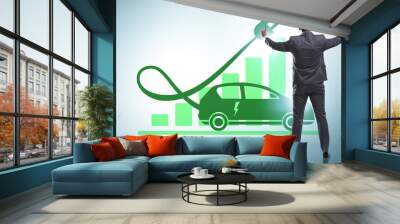 Growth of electric car usage concept Wall mural