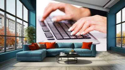 Hands working on the keyboard Wall mural