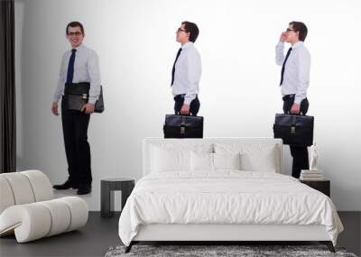 Handsome businessman isolated on the white Wall mural