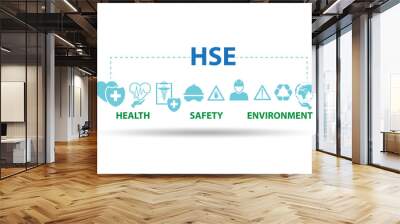 HSE concept for health safety environment Wall mural