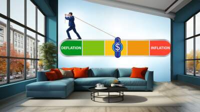 Inflation and deflation business concept Wall mural